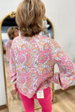 Charlie B Printed Front Ties Blouse Paisley