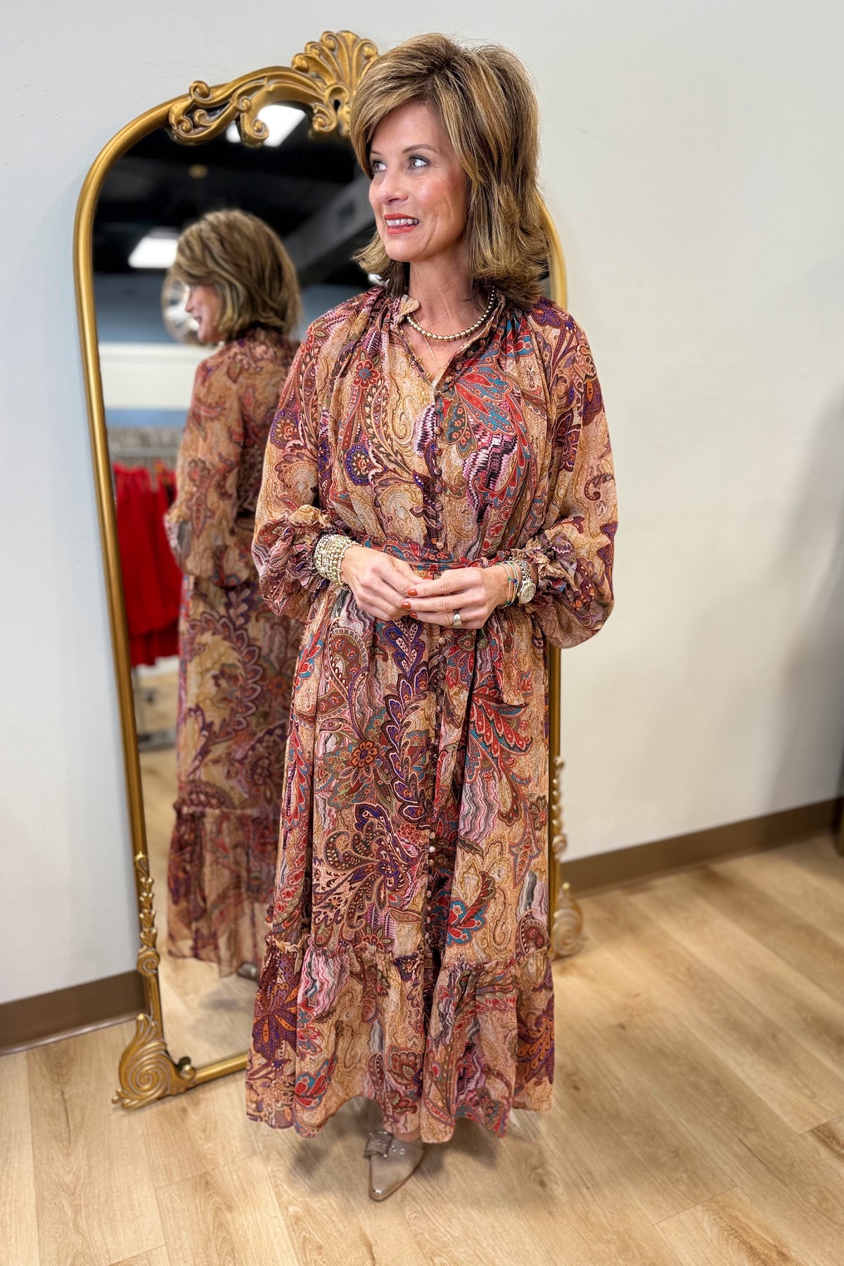 Royal Aster Button Front Dress