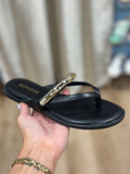 Kara Thong Sandals Black