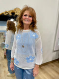 Charlie B Flower Power Sweater White
