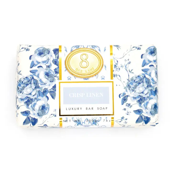 Crisp Linen Wrapped Bar Soap