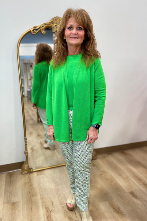 Multiples Pull On Ankle Pants Multi Green
