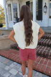 Spice Spice Baby Drop Shoulder Mock Neck Sweater Vest Cream