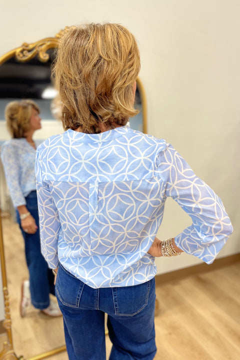 Charlie B Long Sleeve Blouse Bluebell