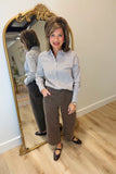 Renuar Long Sleeve Stripe Blouse Storm