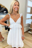 Curacao Vacay Ruffle Accented Bodice White