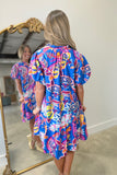 Umgee Power Paisley Print Dress Blue