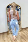 Leopard Light Sweater Vest Ecru