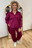Umgee 2 Piece Jogger Pant Set Maroon