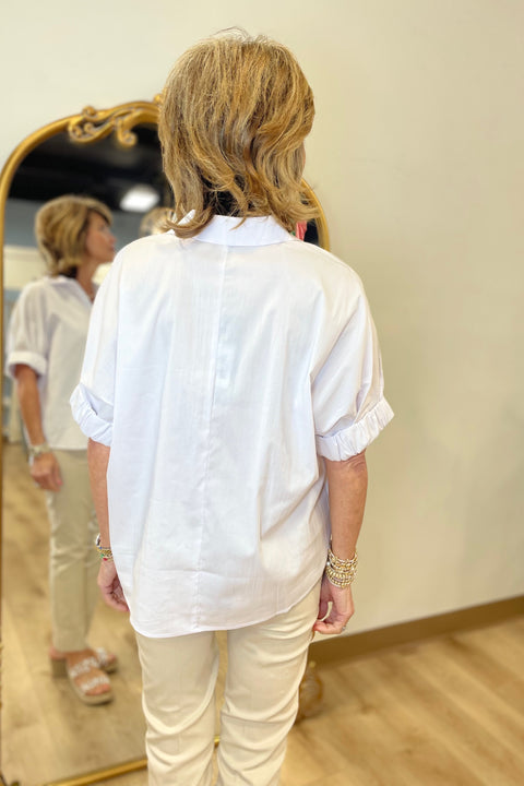 Renuar Short Sleeve Blouse White