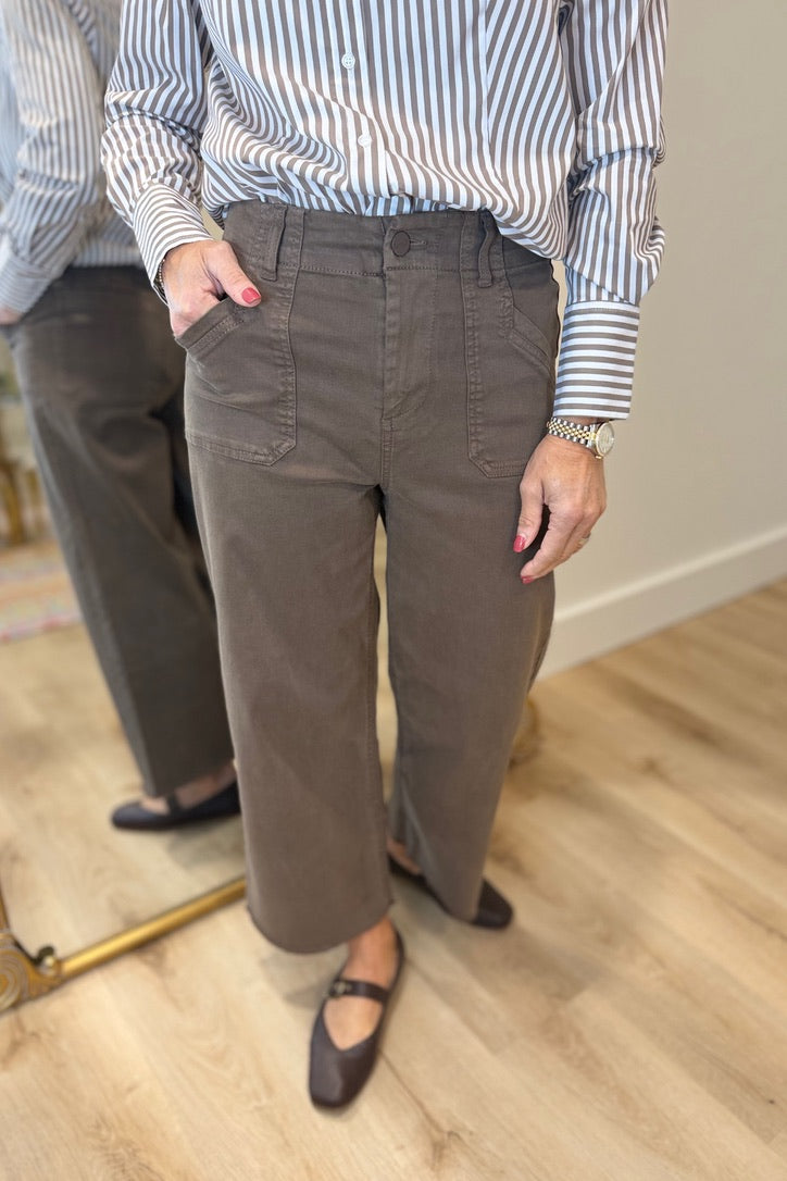 Renuar Wide Straight Leg Pant Chocolate