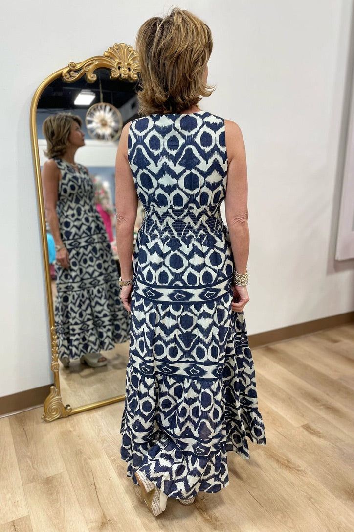 Charlie B V Neck Dress Navy
