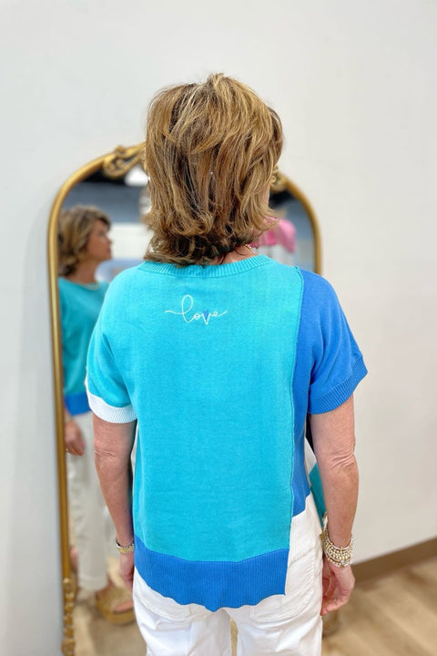 APNY  Color Block Sweater Blue