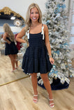 Enchanted Evenings Bubble Hem Dress Black