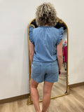 Karlie Denim 2 Piece Short Set