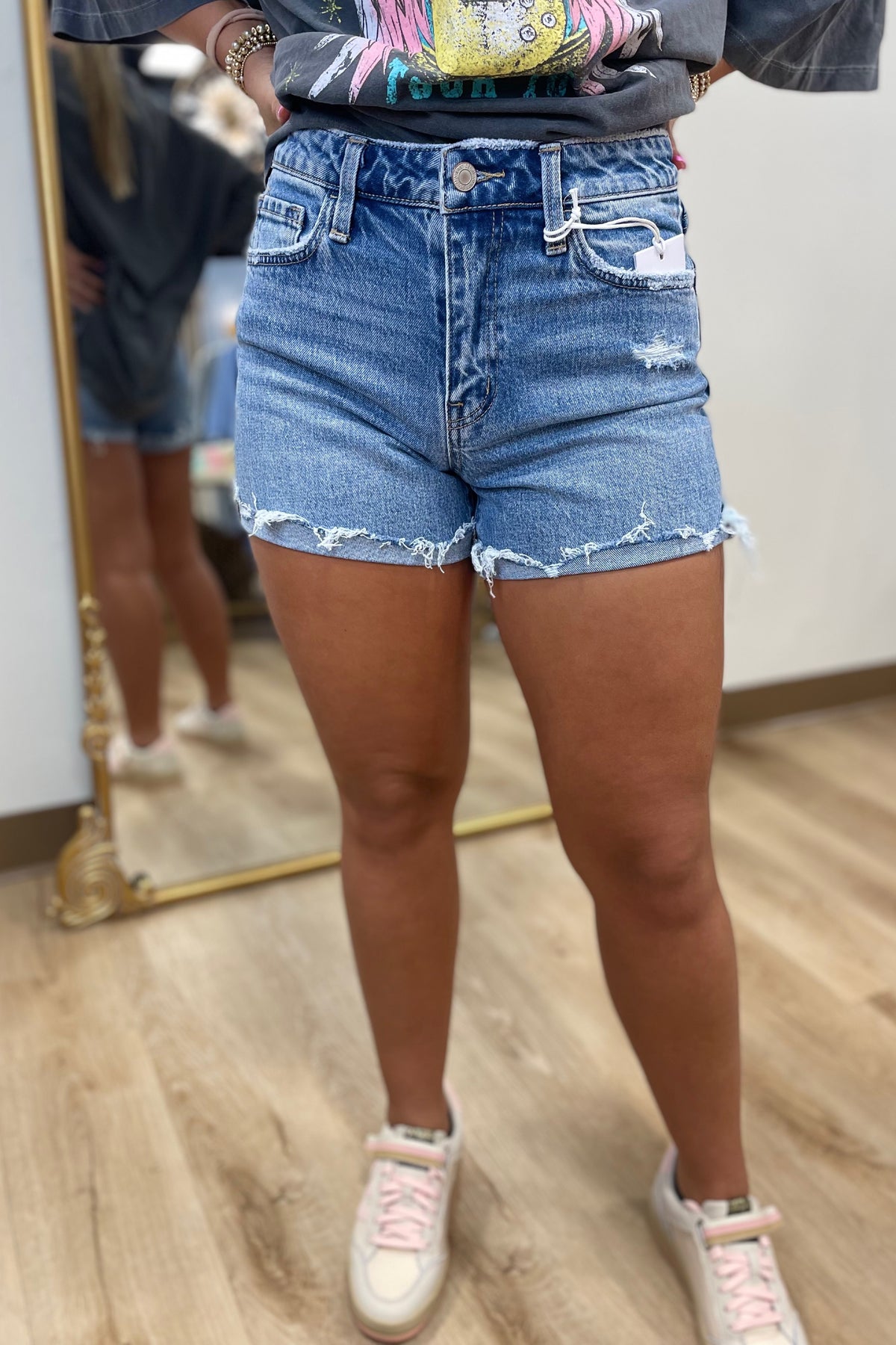 Vervet Rebecca High Rise Shorts Polaris