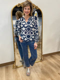 Charlie B Popover Blouse Navy