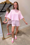 Spring Fest Short Sleeve Sweater Light Pink