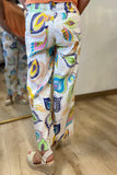 Charlie B Printed Pants Feathers