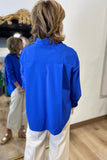 Joh Jamie Woven Top Cobalt