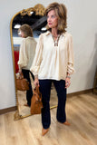 Umgee Puff Sleeve Blouse Ecru