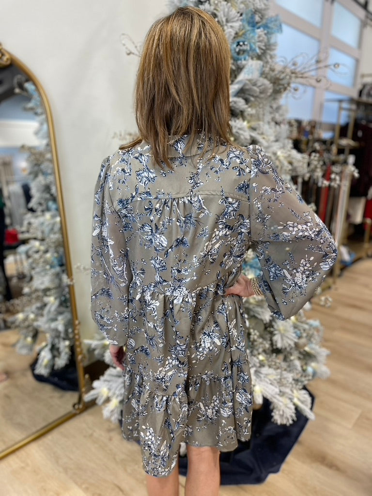 Umgee Grey Daylily Dress