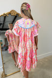 Umgee Boho Paisley Print Dress Pink