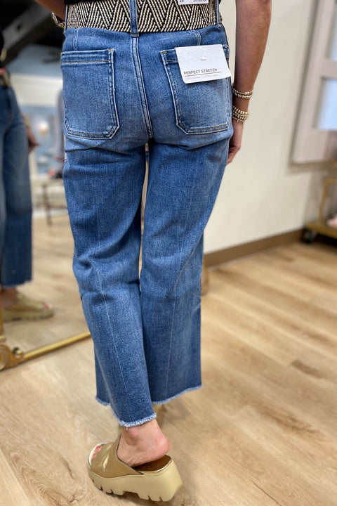 Bayeas Wide Leg Jean w Raw Hem Medium