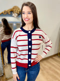 Heart Out Striped Sweater Red
