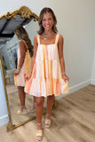 Coral Strovia Tiered Dress
