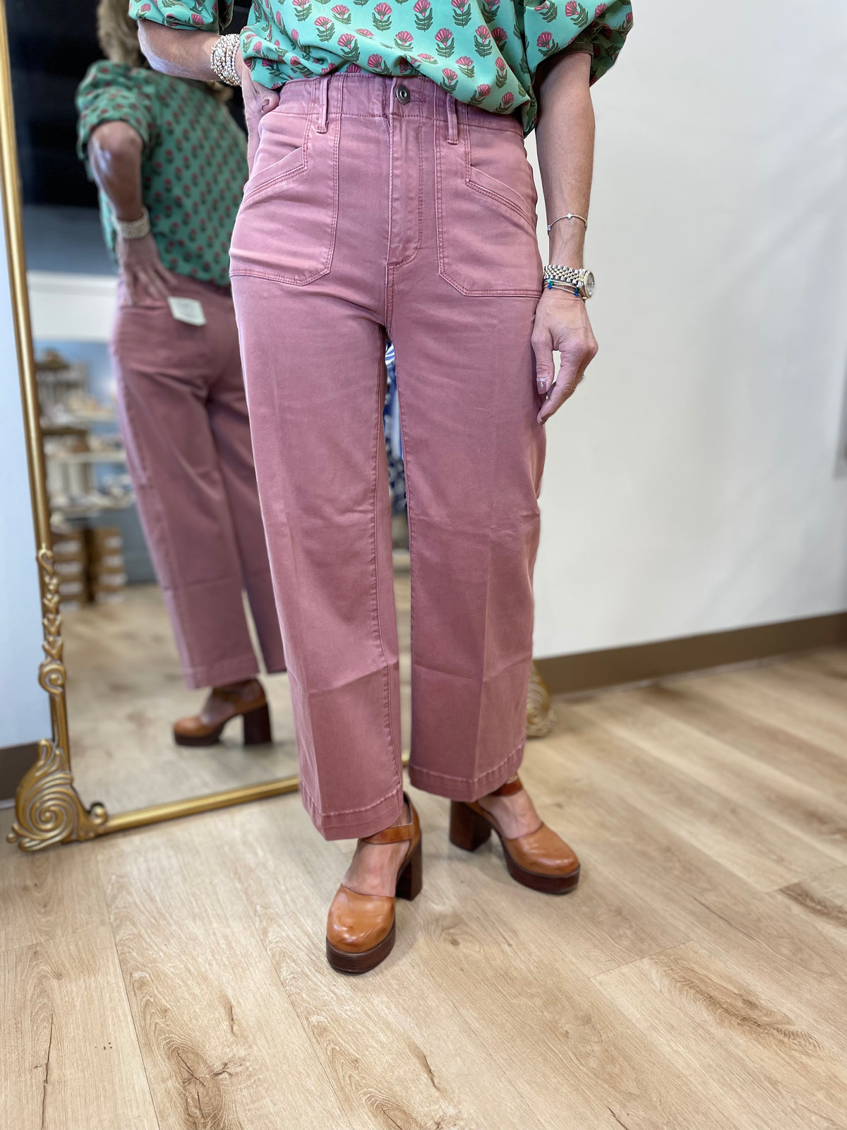 Charlie B Cropped Wide Leg Pant Primrose