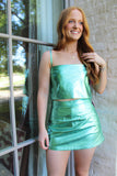 Buddy Love Sloane 2 Piece Skort Set  Metallic Aqua