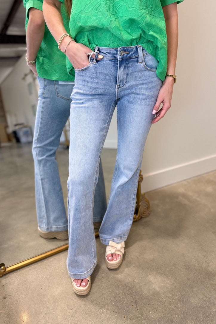 Bayeas Low Rise Flare Leg Jean