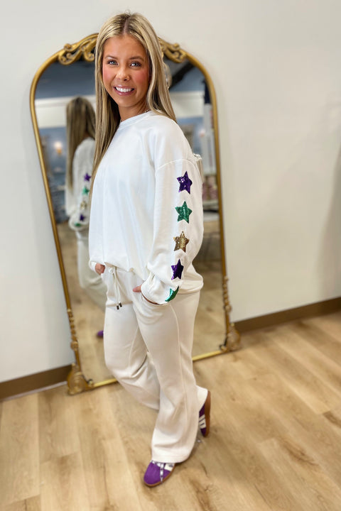 Mary Square Mardi Gras Stars Sweatshirt