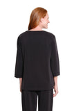 Multiples 3/4 Sleeve Knit Top Black