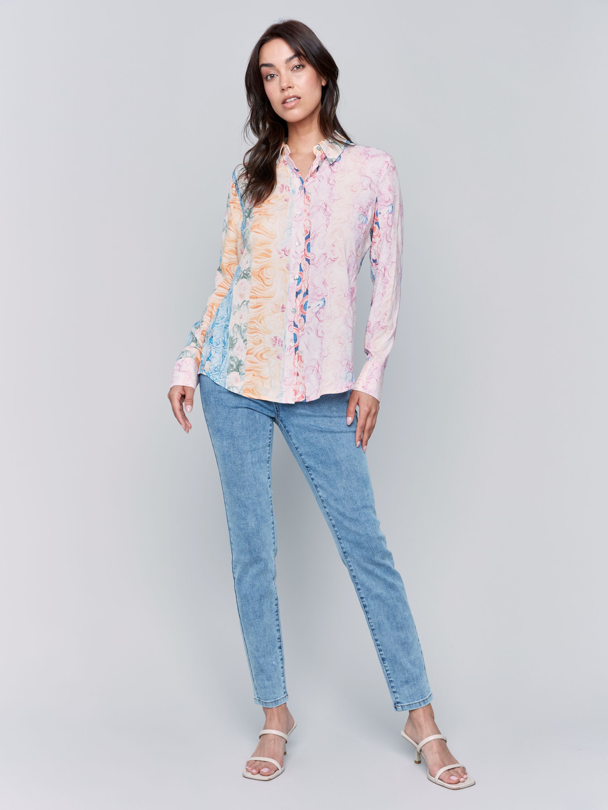 Charlie B Printed LS Blouse Wallpaper