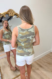 Dear John Sirena V Neck Tank Camo