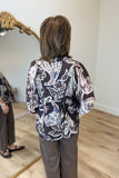 Umgee Smocked Bodice Paisley Top Brown