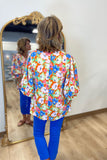Pastel Floral Muse Top Orange