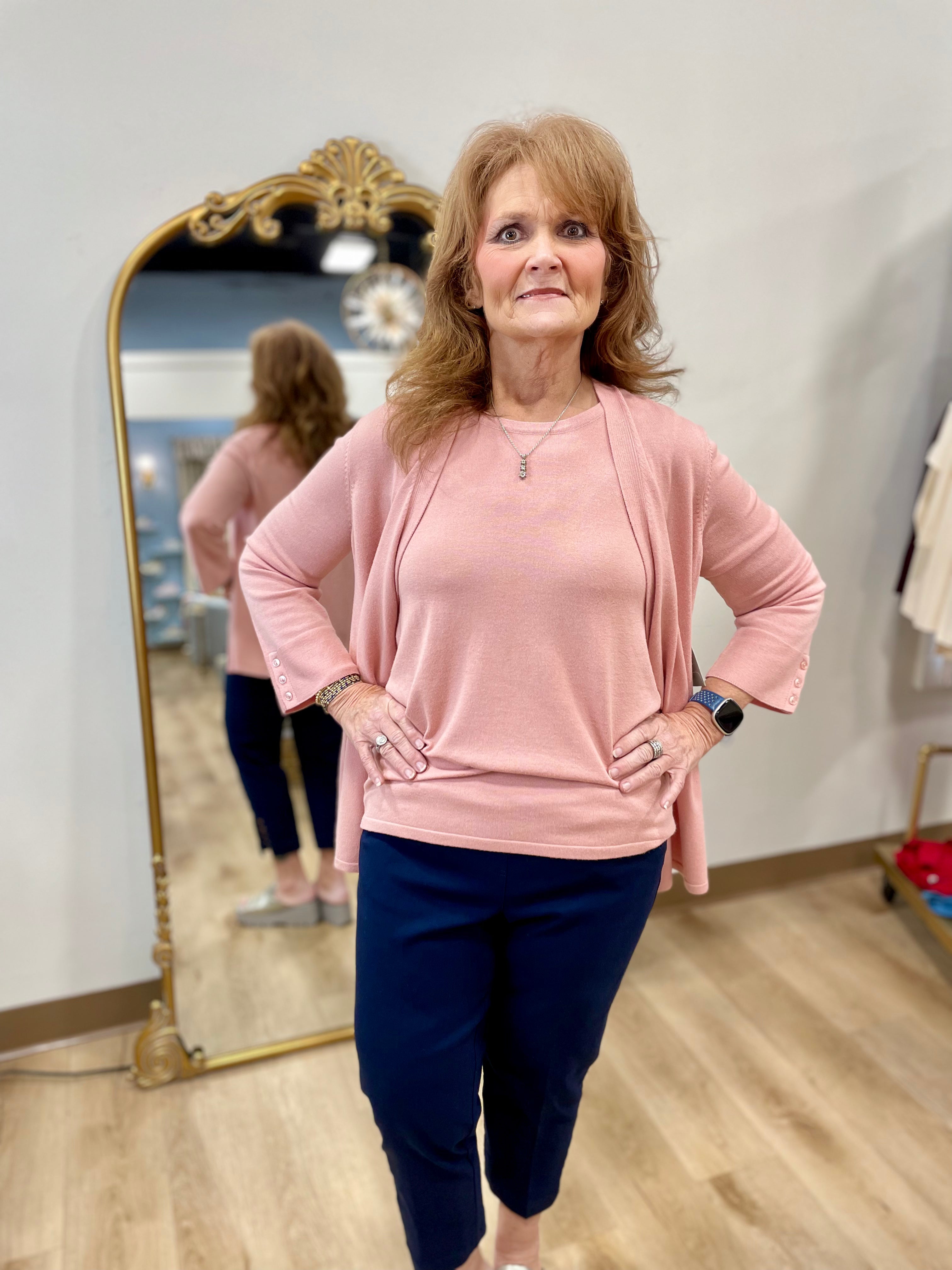 Multiples Jewel Neck Tank Blush