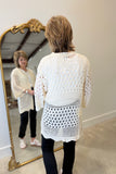 Mudpie Jeanie Crochet Cardigan Ivory One Size