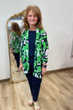 Multiples Drapey Open Front Jacket Multi Green