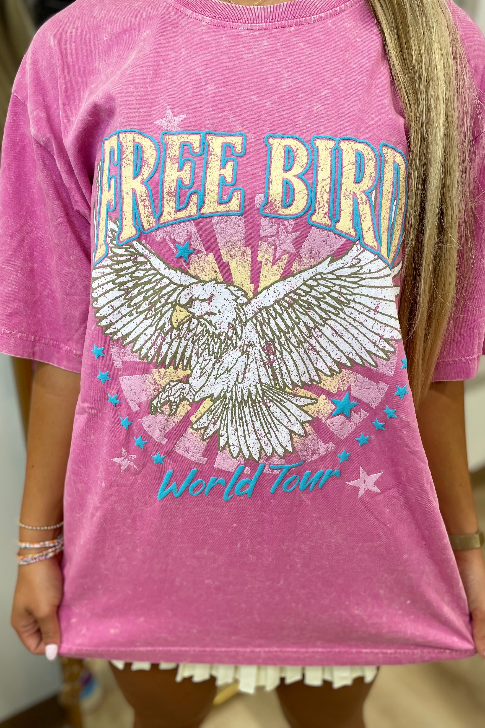 Puff Free Bird World Tour Graphic Tee Pink