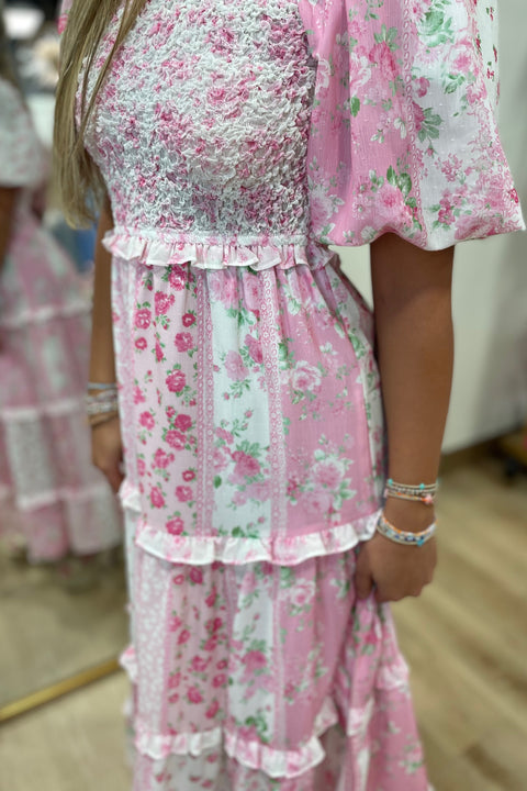 Rose' All Day Floral Patchwork Dress