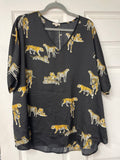 Freda Animal Print Oversized Black