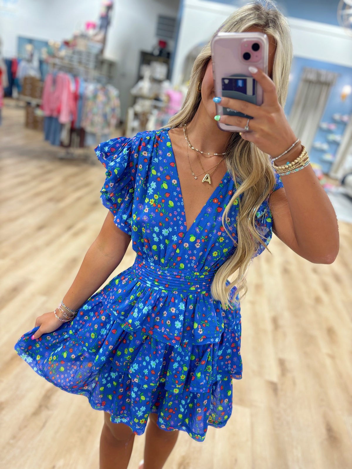 Karlie Summer Fruit V Neck Dress