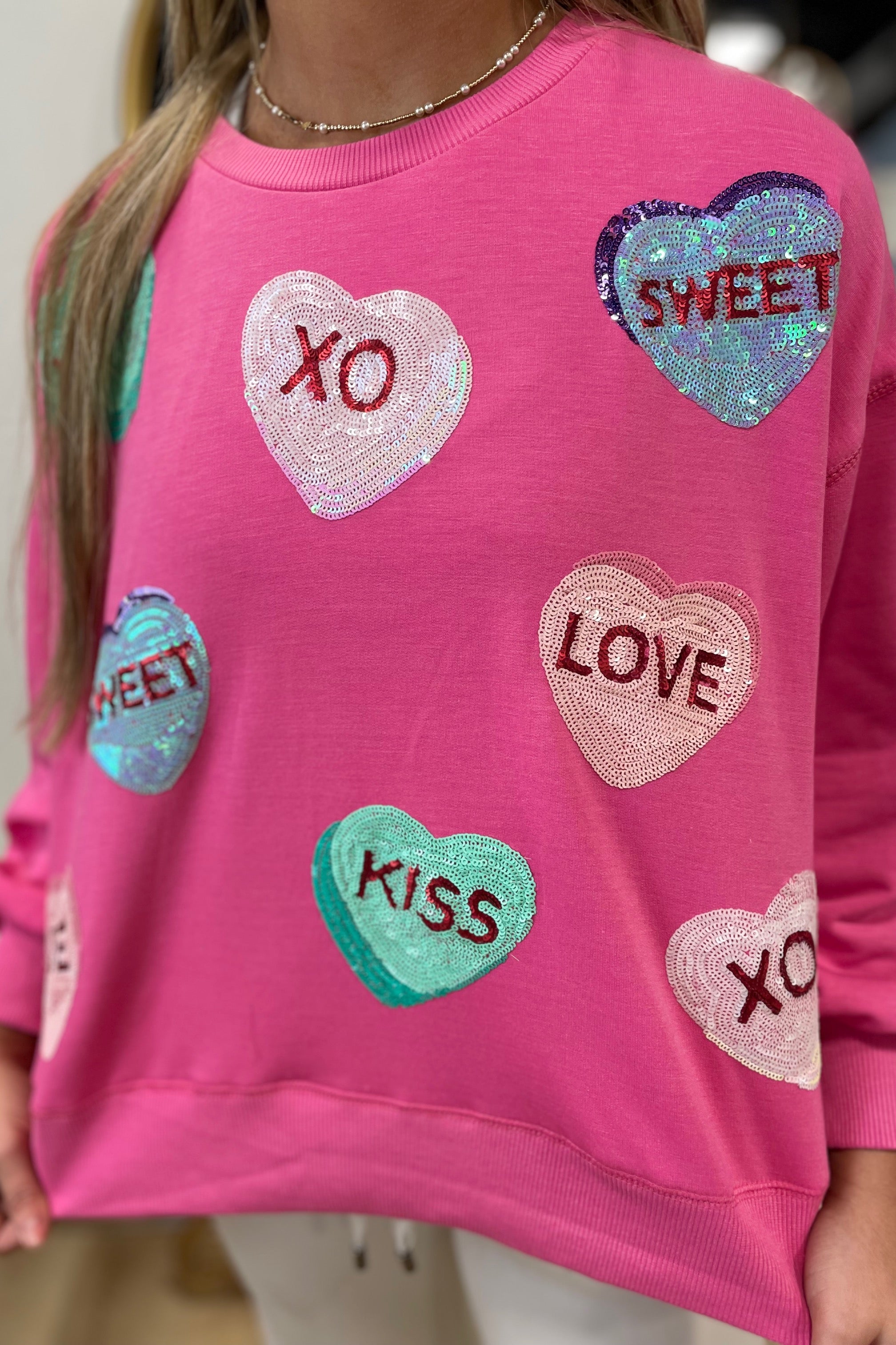Mary Square Millie Candy Hearts Sweatshirt