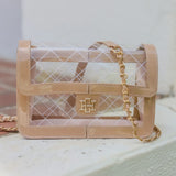 Quinn Quilted Clear Bag Nude Patent