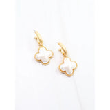 Hilton Pearl Clover Hoop Earrrings