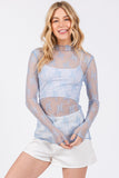 Endless Possibilities Floral Lace Long Sleeve Top Baby Blue